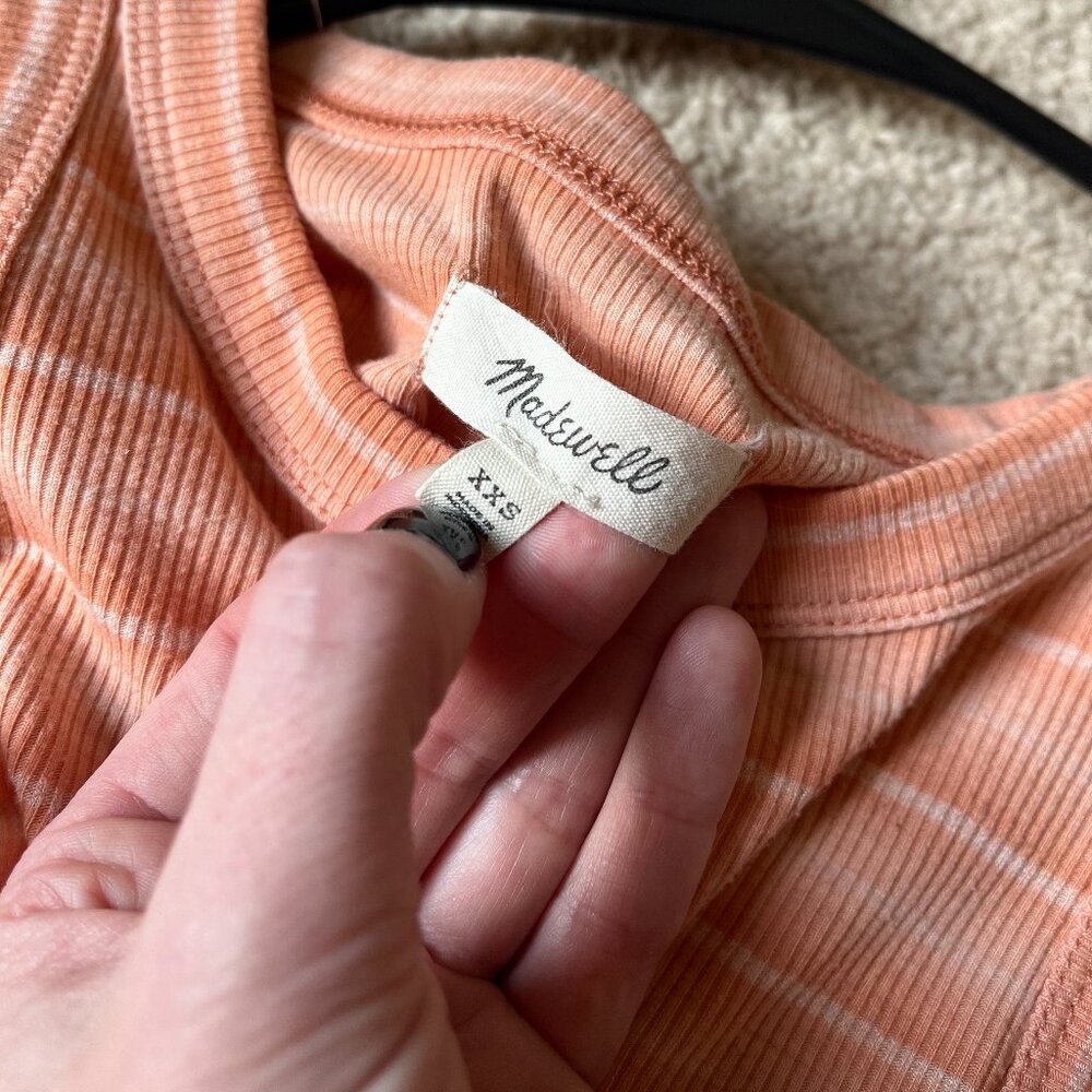 *Madewell* Westville Ribbed Tank Top | Peach Sweet Tulip Color | XXS | EUC - Picture 11 of 13